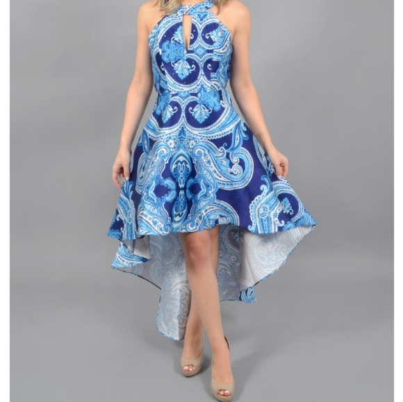 Dear Moon Satin High Low Dress Lace Back - Picture 1 of 10